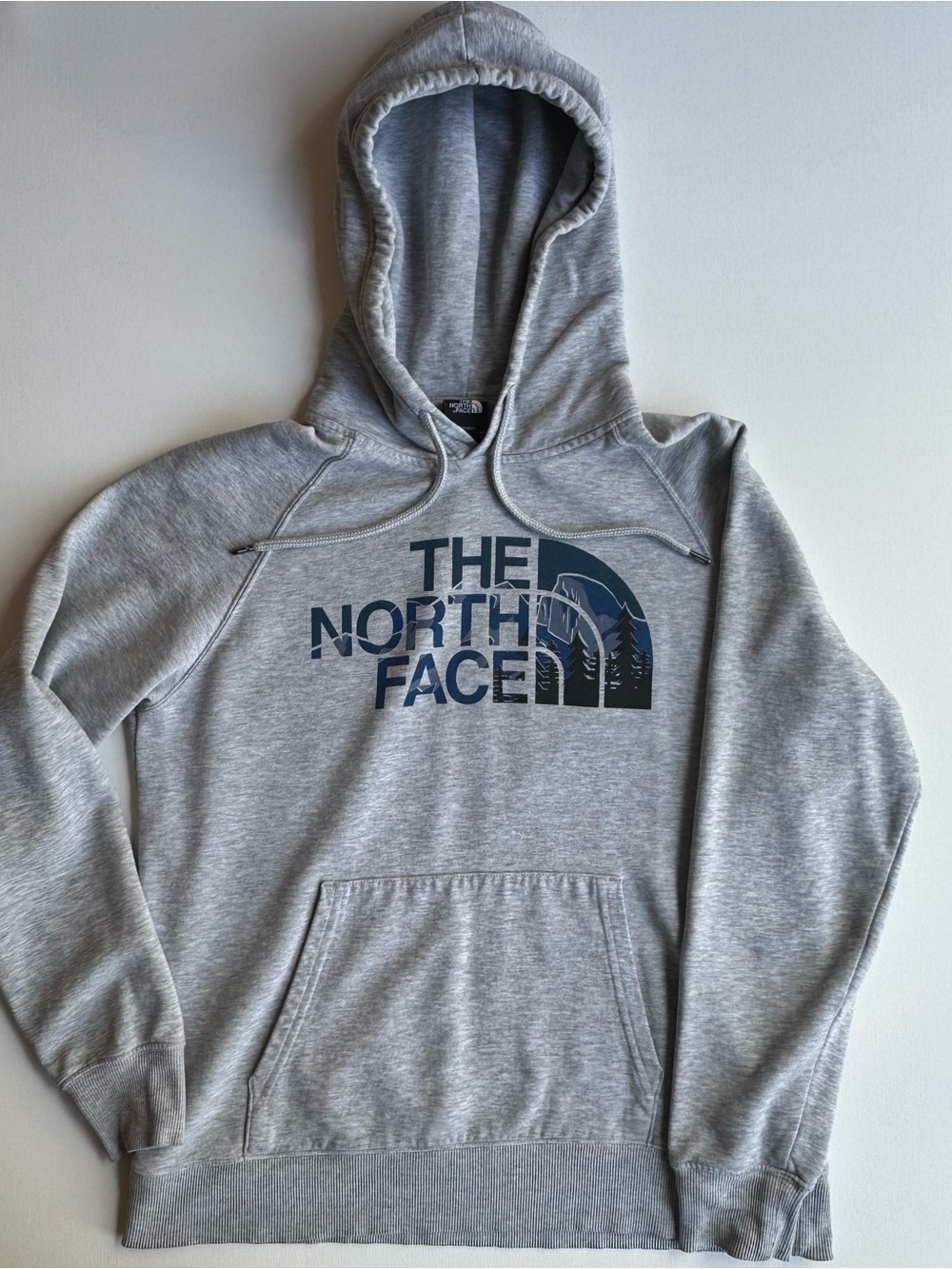 The North Face Women’s Gray Hoodie with Navy Logo